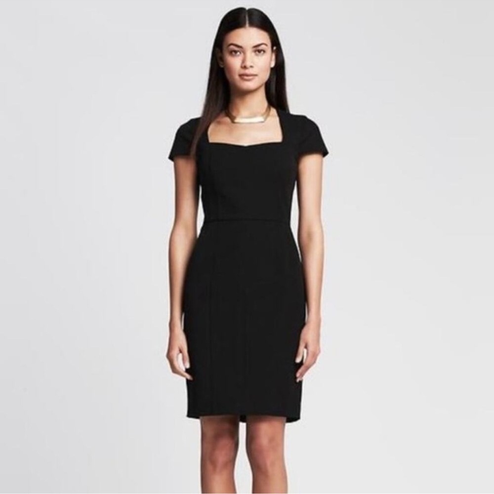Banana Republic Sloan Classic Black Midi Dress